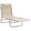 Pack 2 Uds Tumbonas De Jardín | Silla | Sillón Exterior Plegables Acero Y Textilene Color Crema Cfw660905