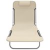 Pack 2 Uds Tumbonas De Jardín | Silla | Sillón Exterior Plegables Acero Y Textilene Color Crema Cfw660905