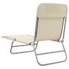 Pack 2 Uds Tumbonas De Jardín | Silla | Sillón Exterior Plegables Acero Y Textilene Color Crema Cfw660905