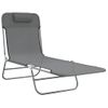 Pack 2 Uds Tumbonas De Jardín | Silla | Sillón Exterior Plegables Acero Y Textilene Gris Cfw182289