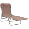 Pack 2 Uds Tumbonas De Jardín | Silla | Sillón Exterior Plegables Acero Y Textilene Marrón Cfw218858