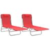 Pack 2 Uds Tumbonas De Jardín | Silla | Sillón Exterior Plegables Acero Y Textilene Rojo Cfw382177