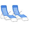 Pack 2 Uds Tumbonas De Jardín | Silla | Sillón Exterior Plegables Textilene Azul Cfw397019