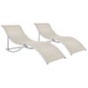 Pack 2 Uds Tumbonas De Jardín | Silla | Sillón Exterior Plegables Textilene Color Crema Cfw103394