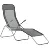 Pack 2 Uds Tumbonas De Jardín | Silla | Sillón Exterior Plegables Textilene Gris Antracita Cfw779704