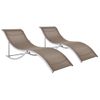 Pack 2 Uds Tumbonas De Jardín | Silla | Sillón Exterior Plegables Textilene Gris Topo Cfw277580