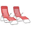 Pack 2 Uds Tumbonas De Jardín | Silla | Sillón Exterior Plegables Textilene Rojo Cfw497099