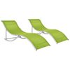 Pack 2 Uds Tumbonas De Jardín | Silla | Sillón Exterior Plegables Textilene Verde Cfw719833