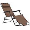 Pack 2 Uds Tumbonas De Jardín | Silla | Sillón Exterior Plegables Con Reposapiés Acero Marrón Cfw323720