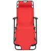 Pack 2 Uds Tumbonas De Jardín | Silla | Sillón Exterior Plegables Con Reposapiés Acero Rojo Cfw282354