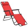 Pack 2 Uds Tumbonas De Jardín | Silla | Sillón Exterior Plegables Con Reposapiés Acero Rojo Cfw282354