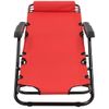 Pack 2 Uds Tumbonas De Jardín | Silla | Sillón Exterior Plegables Con Reposapiés Acero Rojo Cfw282354