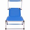 Pack 2 Uds Tumbonas De Jardín | Silla | Sillón Exterior Plegables Con Techo Aluminio Y Textilene Azul Cfw182964