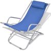 Pack 2 Uds Tumbonas De Jardín | Silla | Sillón Exterior Reclinables Acero Azul Cfw981301