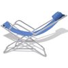 Pack 2 Uds Tumbonas De Jardín | Silla | Sillón Exterior Reclinables Acero Azul Cfw981301