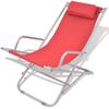 Pack 2 Uds Tumbonas De Jardín | Silla | Sillón Exterior Reclinables Acero Rojas Cfw782934