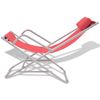 Pack 2 Uds Tumbonas De Jardín | Silla | Sillón Exterior Reclinables Acero Rojas Cfw782934