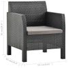 Silla De Jardín | Silla De Exterior | Sillón Con Cojín Pp Ratán Antracita Cfw601024