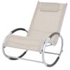 Silla Mecedora De Jardín | Silla De Exterior | Sillón De Textilene Color Crema