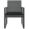 Pack 2 Uds Sillas De Comedor De Jardín | Silla De Exterior | Sillón Pp Aspecto Ratán Gris Oscuro Cfw599294