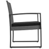 Pack 2 Uds Sillas De Comedor De Jardín | Silla De Exterior | Sillón Pp Aspecto Ratán Gris Oscuro Cfw599294