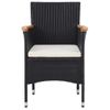 Pack 2 Uds Sillas De Comedor Para Jardín | Silla De Exterior | Sillón Ratán Sintético Negro Cfw599605