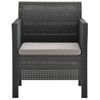 Pack 2 Uds Sillas De Jardín | Silla De Exterior | Sillón Con Cojines Pp Ratán Gris Antracita Cfw600238