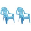 Pack 2 Uds Sillas De Jardín | Silla De Exterior | Sillón Niños Aspecto Madera Pp Azul 37x34x44 Cm Cfw599595