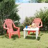 Pack 2 Uds Sillas De Jardín | Silla De Exterior | Sillón Niños Aspecto Madera Pp Rojo 37x34x44 Cm Cfw599598