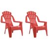 Pack 2 Uds Sillas De Jardín | Silla De Exterior | Sillón Niños Aspecto Madera Pp Rojo 37x34x44 Cm Cfw599598