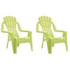 Pack 2 Uds Sillas De Jardín | Silla De Exterior | Sillón Niños Aspecto Madera Pp Verde 37x34x44cm Cfw599599