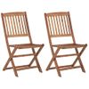 Pack 2 Uds Sillas Plegables De Jardín | Silla De Exterior | Sillón Madera Maciza De Acacia Cfw599908