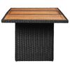 Mesa De Comedor De Jardín | Mesa De Exterior Ratán Sintético Negro 200x100x74 Cm Cfw76474