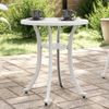 Mesa De Jardín | Mesa De Exterior Aluminio Fundido Blanco Ø48x53 Cm Cfw51297