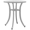 Mesa De Jardín | Mesa De Exterior Aluminio Fundido Blanco Ø48x53 Cm Cfw51297