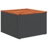 Mesa De Jardín | Mesa De Exterior De Madera De Acacia Y Ratán Pe Negro 55x55x37 Cm Cfw84785