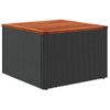 Mesa De Jardín | Mesa De Exterior De Madera De Acacia Y Ratán Pe Negro 55x55x37 Cm Cfw84785