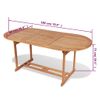 Mesa De Jardín | Mesa De Exterior De Madera De Teca Maciza 180x90x75 Cm Cfw38926