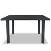 Mesa De Jardín | Mesa De Exterior De Plástico Gris Antracita 126x76x72 Cm Cfw43869