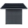 Mesa De Jardín | Mesa De Exterior De Ratán Sintético Y Vidrio Templado Gris Oscuro Cfw41838