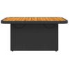 Mesa De Jardín | Mesa De Exterior Madera De Acacia Y Ratán Pe Negro 90x55x71 Cm Cfw39410