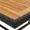 Mesa De Jardín | Mesa De Exterior Ratán Sintético Madera Acacia Negro 109x107x74cm Cfw65607