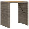 Mesa De Jardín | Mesa De Exterior Superficie De Madera Ratán Pe Gris 105x80x110cm Cfw32518