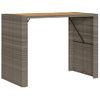 Mesa De Jardín | Mesa De Exterior Superficie De Madera Ratán Pe Gris 145x80x110 Cm Cfw33744