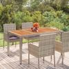 Mesa De Jardín | Mesa De Exterior Superficie De Madera Ratán Pe Gris 150x90x75 Cm Cfw76143