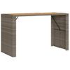 Mesa De Jardín | Mesa De Exterior Superficie De Madera Ratán Pe Gris 185x80x110 Cm Cfw73002