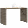 Mesa De Jardín | Mesa De Exterior Superficie De Madera Ratán Pe Gris 185x80x110 Cm Cfw73002