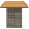 Mesa De Jardín | Mesa De Exterior Superficie De Madera Ratán Pe Gris 190x80x74 Cm Cfw84762