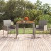 Mesa De Jardín | Mesa De Exterior Superficie De Madera Ratán Pe Gris 90x90x75 Cm Cfw58250