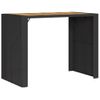 Mesa De Jardín | Mesa De Exterior Superficie De Madera Ratán Pe Negro 145x80x110cm Cfw73857